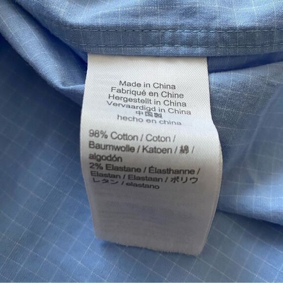 J. Crew Flex Wrinkle Free Button Down Dress Shirt Blue Mens Size Medium - Picture 7 of 8